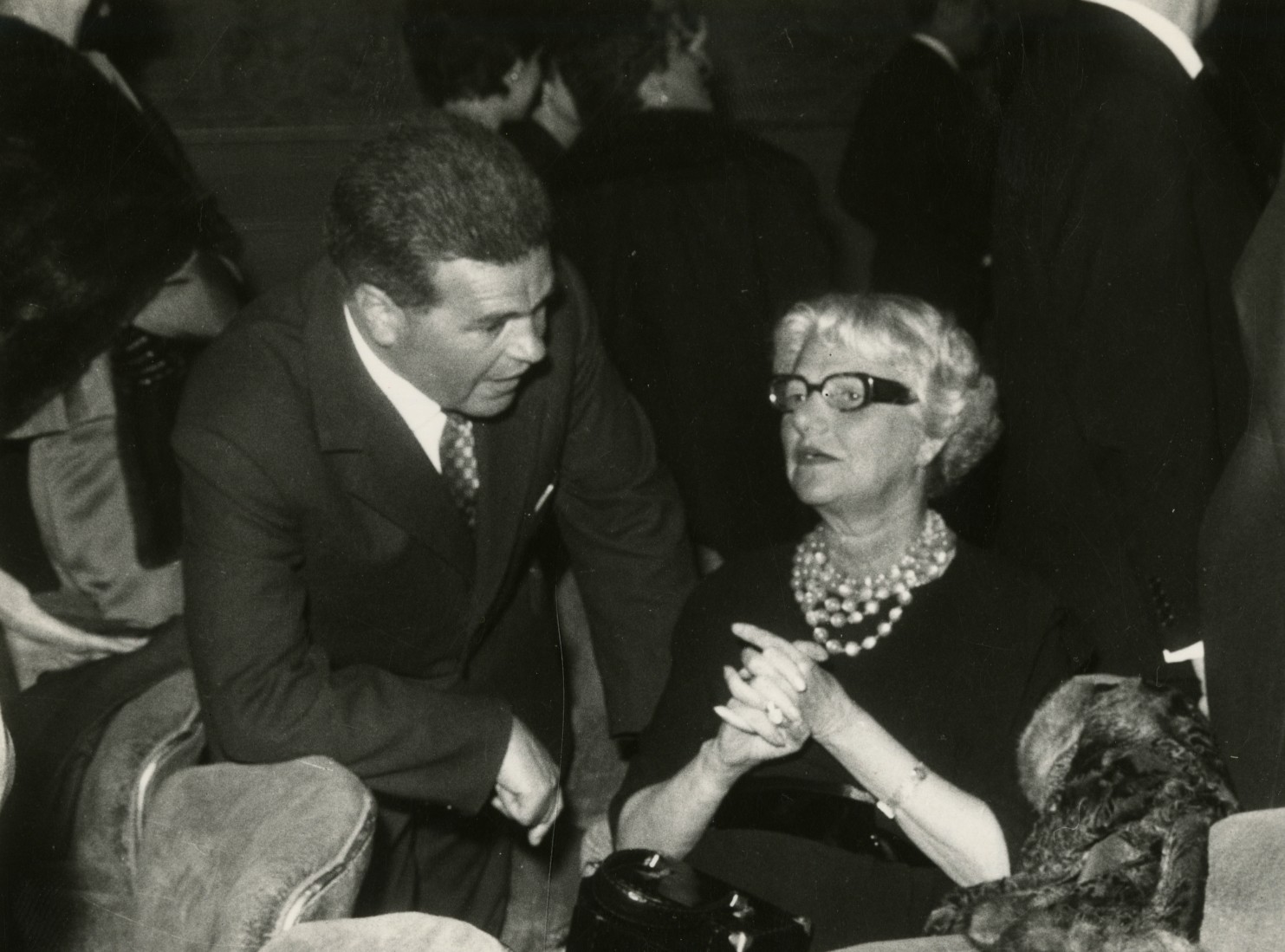 Michelangelo Muraro with Peggy Guggenheim, 1961